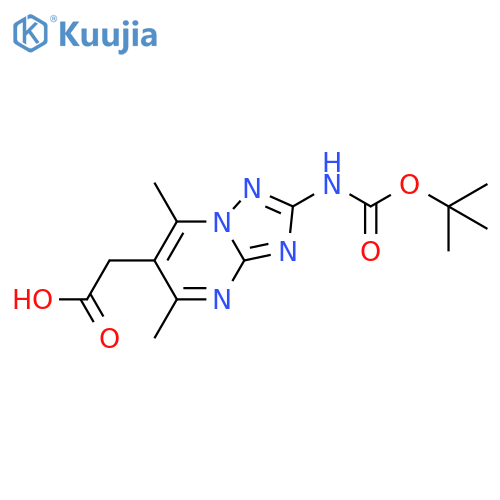 2-(2-{(tert-butoxy)carbonylamino}-5,7-dimethyl-1,2,4triazolo1,5-apyrimidin-6-yl)acetic acid structure