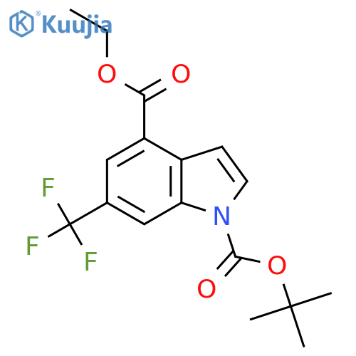 1-tert-butyl 4-ethyl 6-(trifluoromethyl)-1H-indole-1,4-dicarboxylate structure