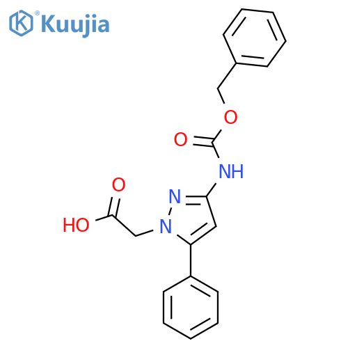 2-(3-{(benzyloxy)carbonylamino}-5-phenyl-1H-pyrazol-1-yl)acetic acid structure