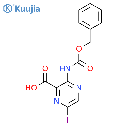 3-{[(Benzyloxy)carbonyl]amino}-6-iodopyrazine-2-carboxylic acid structure