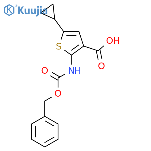 2-{(benzyloxy)carbonylamino}-5-cyclopropylthiophene-3-carboxylic acid structure