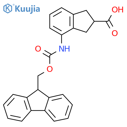 4-({(9H-fluoren-9-yl)methoxycarbonyl}amino)-2,3-dihydro-1H-indene-2-carboxylic acid structure