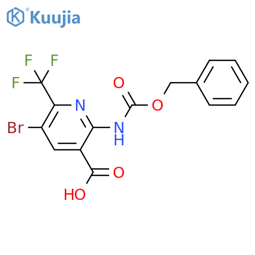 2-{(benzyloxy)carbonylamino}-5-bromo-6-(trifluoromethyl)pyridine-3-carboxylic acid structure