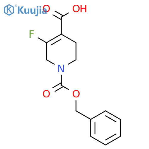 1-(benzyloxy)carbonyl-5-fluoro-1,2,3,6-tetrahydropyridine-4-carboxylic acid structure