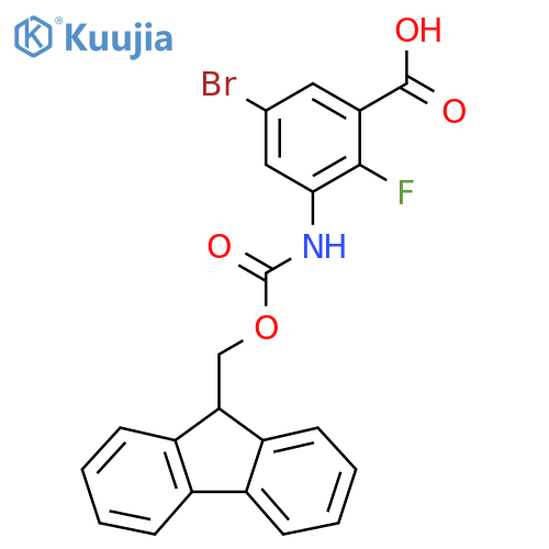 5-bromo-3-({(9H-fluoren-9-yl)methoxycarbonyl}amino)-2-fluorobenzoic acid structure