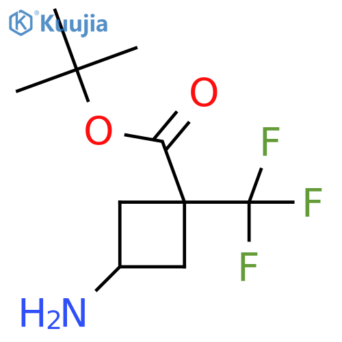 Tert-butyl (1s,3s)-3-amino-1-(trifluoromethyl)cyclobutane-1-carboxylate structure
