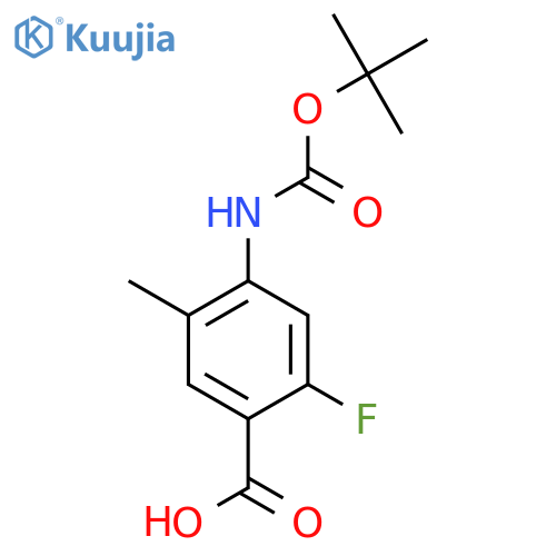 4-{(tert-butoxy)carbonylamino}-2-fluoro-5-methylbenzoic acid structure
