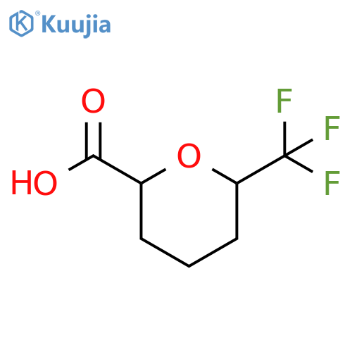6-(trifluoromethyl)oxane-2-carboxylic acid, Mixture of diastereomers structure