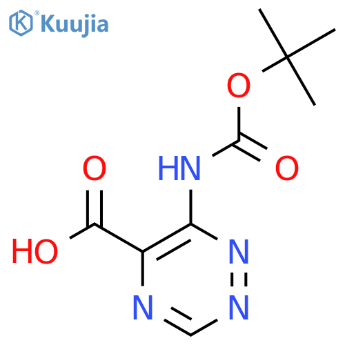 6-{(tert-butoxy)carbonylamino}-1,2,4-triazine-5-carboxylic acid structure