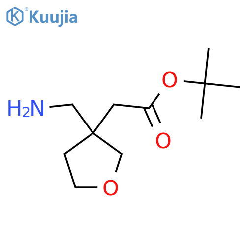 tert-butyl 2-3-(aminomethyl)oxolan-3-ylacetate structure