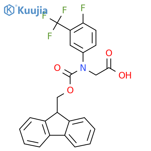 2-({(9H-fluoren-9-yl)methoxycarbonyl}4-fluoro-3-(trifluoromethyl)phenylamino)acetic acid structure