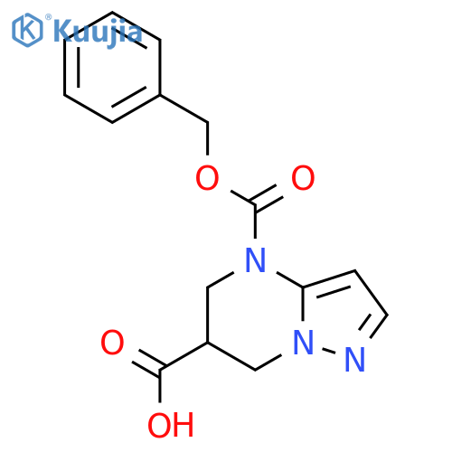 4-(benzyloxy)carbonyl-4H,5H,6H,7H-pyrazolo1,5-apyrimidine-6-carboxylic acid structure