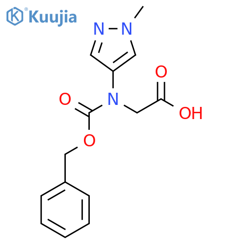 2-{(benzyloxy)carbonyl(1-methyl-1H-pyrazol-4-yl)amino}acetic acid structure