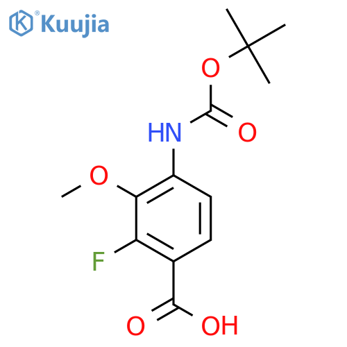 4-{(tert-butoxy)carbonylamino}-2-fluoro-3-methoxybenzoic acid structure