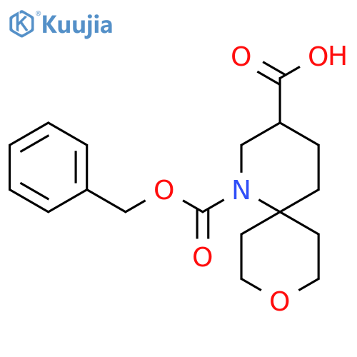 1-(benzyloxy)carbonyl-9-oxa-1-azaspiro5.5undecane-3-carboxylic acid structure