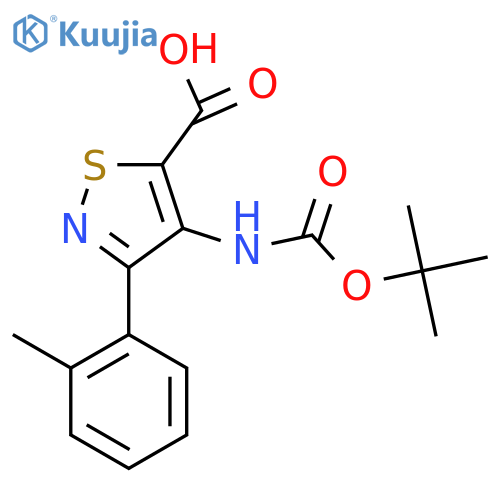 4-{(tert-butoxy)carbonylamino}-3-(2-methylphenyl)-1,2-thiazole-5-carboxylic acid structure