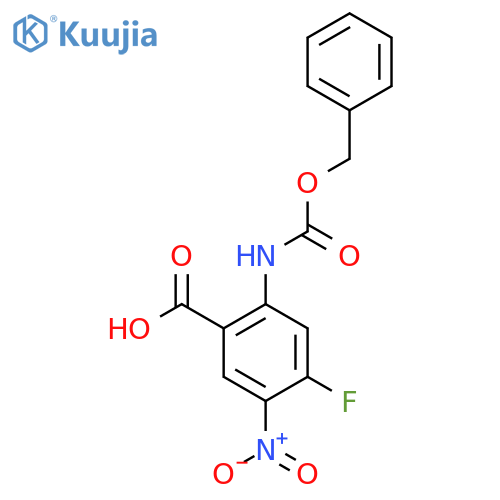 2-{(benzyloxy)carbonylamino}-4-fluoro-5-nitrobenzoic acid structure