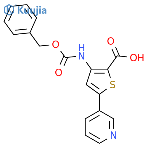 3-{(benzyloxy)carbonylamino}-5-(pyridin-3-yl)thiophene-2-carboxylic acid structure