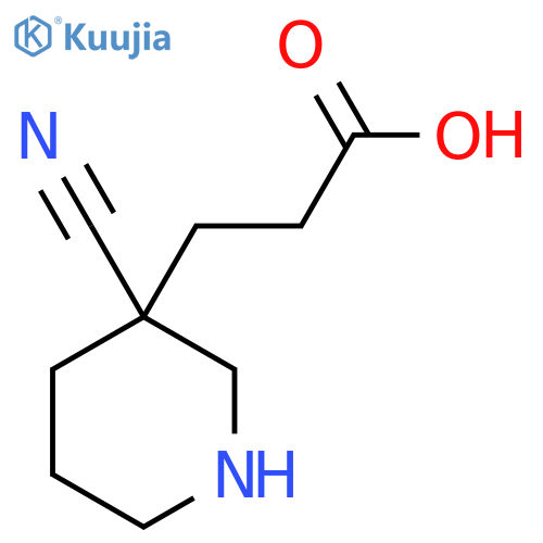 3-(3-Cyanopiperidin-3-yl)propanoic acid structure