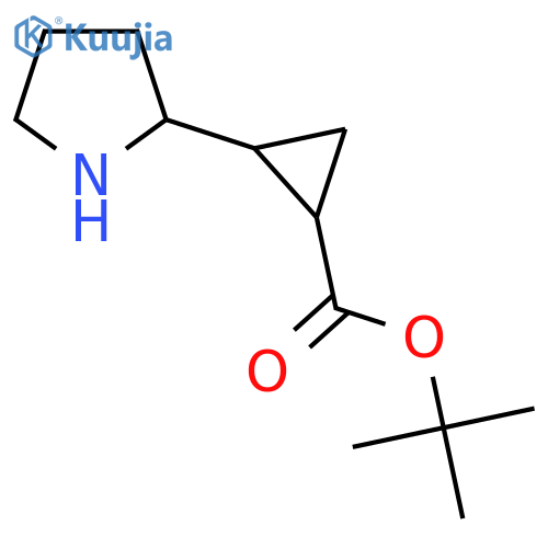 Tert-butyl 2-(pyrrolidin-2-yl)cyclopropane-1-carboxylate structure