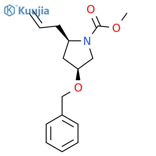 Methyl (2R,4S)-2-allyl-4-benzyloxy-pyrrolidine-1-carboxylate structure