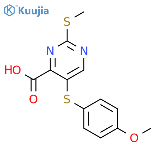 4-Pyrimidinecarboxylicacid, 5-[(4-methoxyphenyl)thio]-2-(methylthio)- structure