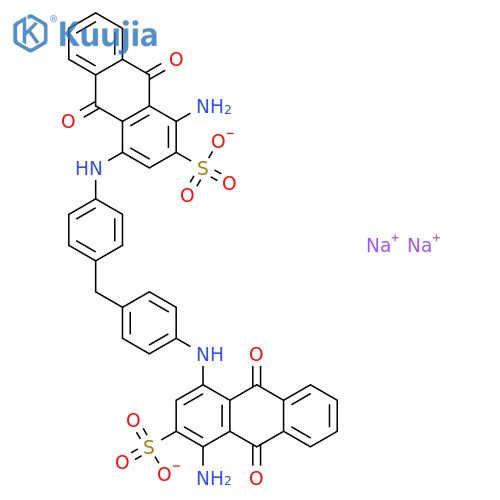 2-Anthracenesulfonic acid, 4,4'-[methylenebis(4,1-phenyleneimino)]bis[1-amino-9,10-dihydro-9,10-dioxo-,sodium salt (1:2) structure