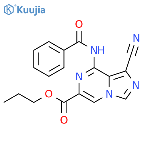 Imidazo[1,5-a]pyrazine-6-carboxylic acid, 8-(benzoylamino)-1-cyano-,propyl ester structure