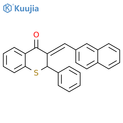 4H-1-Benzothiopyran-4-one,2,3-dihydro-3-(2-naphthalenylmethylene)-2-phenyl-, (3Z)- structure