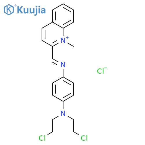 Quinolinium,2-[[[4-[bis(2-chloroethyl)amino]phenyl]imino]methyl]-1-methyl-, chloride (1:1) structure