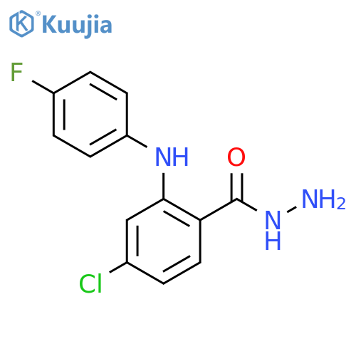 Benzoicacid, 4-chloro-2-[(4-fluorophenyl)amino]-, hydrazide structure