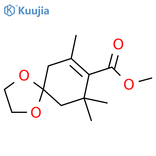 1,4-Dioxaspiro[4.5]dec-7-ene-8-carboxylic acid, 7,9,9-trimethyl-, methylester structure