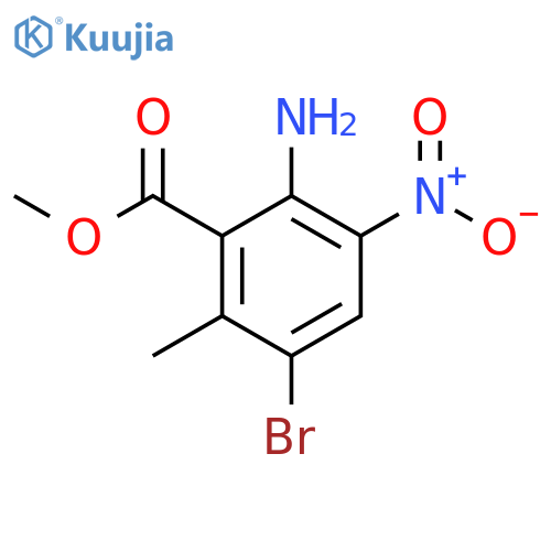Benzoic acid, 2-amino-5-bromo-6-methyl-3-nitro-, methyl ester structure