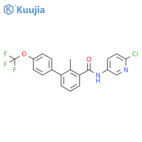 [1,1'-Biphenyl]-3-carboxamide, N-(6-chloro-3-pyridinyl)-2-methyl-4'-(trifluoromethoxy)- structure