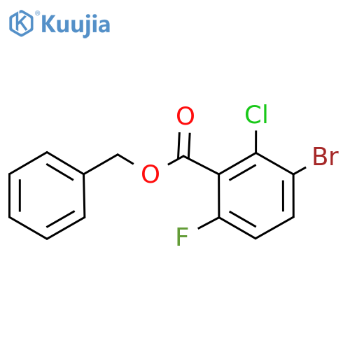 Benzoic acid, 3-bromo-2-chloro-6-fluoro-, phenylmethyl ester structure