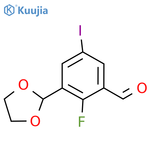 Benzaldehyde, 3-(1,3-dioxolan-2-yl)-2-fluoro-5-iodo- structure