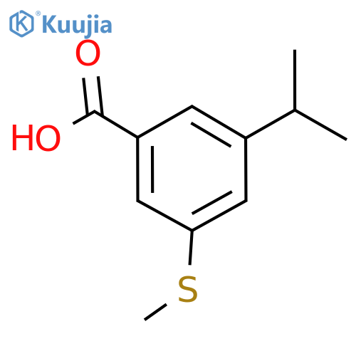 Benzoic acid, 3-(1-methylethyl)-5-(methylthio)- structure