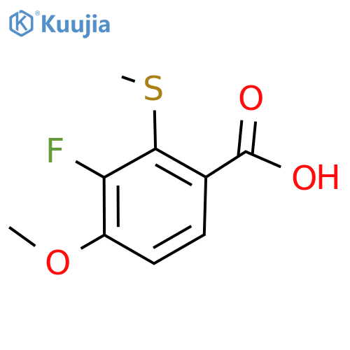 Benzoic acid, 3-fluoro-4-methoxy-2-(methylthio)- structure