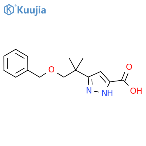 3-(2-Benzyloxy-1,1-dimethyl-ethyl)-1H-pyrazole-5-carboxylic acid structure
