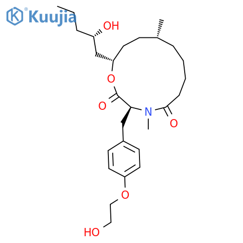 (3S,10R,13S)-3-[[4-(2-hydroxyethoxy)phenyl]methyl]-13-[(2S)-2-hydroxypentyl]-4,10-dimethyl-1-oxa-4-azacyclotridecane-2,5-dione structure