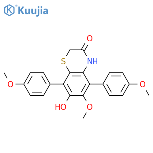 6,7-Dihydroxy-5,8-bis(4-hydroxyphenyl)-2H-1,4-benzothiazin-3(4H)-one; 4',4'',6-Tri-Me ether structure
