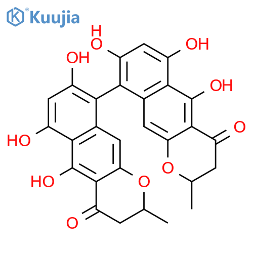 [9,9'-Bi-4H-naphtho[2,3-b]pyran]-4,4'-dione,2,2',3,3'-tetrahydro-5,5',6,6',8,8'-hexahydroxy-2,2'-dimethyl-, (9S)- structure
