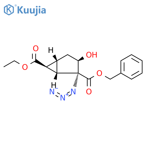 Bicyclo[3.1.0]hexane-2,6-dicarboxylic acid, 2-azido-3-hydroxy-, 6-ethyl 2-(phenylmethyl) ester, (1S,2R,3R,5R,6S)- structure