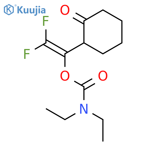 Carbamic acid, diethyl-, 2,2-difluoro-1-(2-oxocyclohexyl)ethenyl ester structure