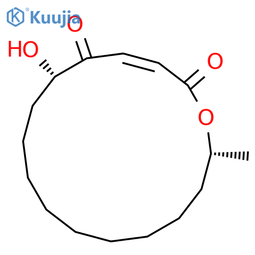 Oxacyclohexadec-3-ene-2,5-dione, 6-hydroxy-16-methyl-, (3E,6S,16R)- structure