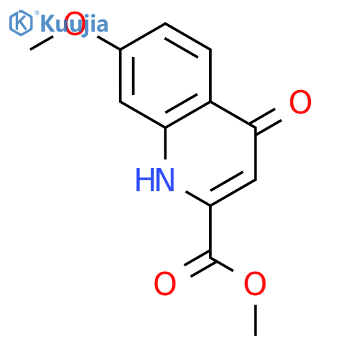 2-Quinolinecarboxylicacid, 4-hydroxy-7-methoxy-, methyl ester structure