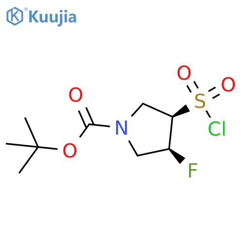 tert-butyl cis-3-chlorosulfonyl-4-fluoro-pyrrolidine-1-carboxylate structure