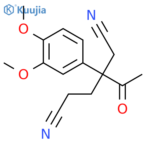 Hexanedinitrile, 3-acetyl-3-(3,4-dimethoxyphenyl)- structure
