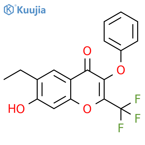 4H-1-Benzopyran-4-one, 6-ethyl-7-hydroxy-3-phenoxy-2-(trifluoromethyl)- structure