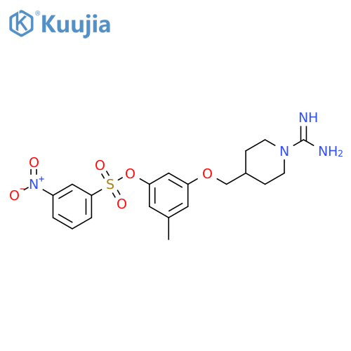 Benzenesulfonic acid, 3-nitro-, 3-[[1-(aminoiminomethyl)-4-piperidinyl]methoxy]-5-methylphenyl ester structure